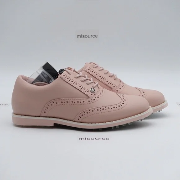 NEW G/FORE Women's Gallivanter Brogue Wingtip Golf Shoes G4LS22EF08 Blush - Picture 2 of 16